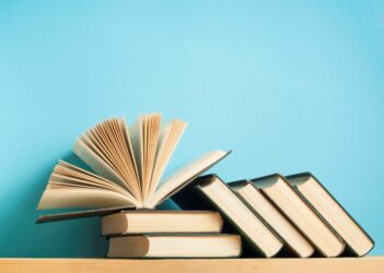 Books on a table