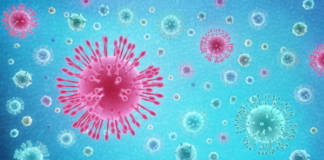 Conceptual illustration of the coronavirus as if it were observed from a microscope. Recently it was discovered in china and its outbreak is feared by the authorities.