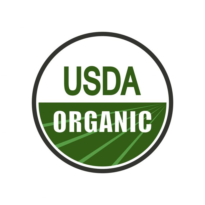 USDA organic shield sign. Vector illustration.