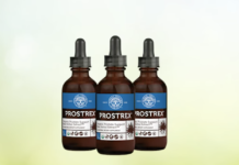 Image of three bottles of Prostrex on a white-green gradient background.